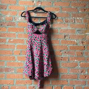 For Love And Lemons Pink and Black Floral Dress